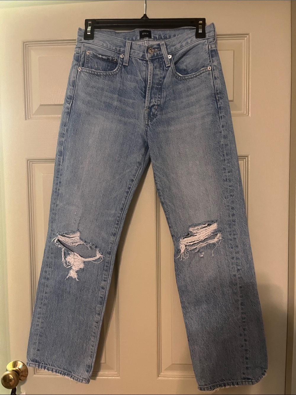 Edwin Light Blue Distressed Relaxed Jeans